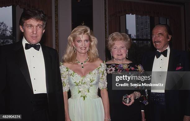 Donald Trump, Ivana Trump, Mary Trump and Fred Trump attend PAL Dinner in May 1987 at The Plaza Hotel in New York City.