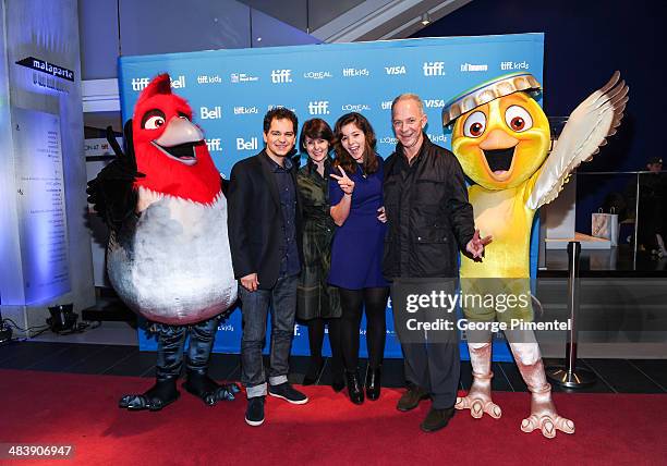 Director Carlos Saldanha, Isabel Pimentel, Julia Pimentel and Brazilian Consulate General of Canada, Mr. Jose Vincent Pimentel attend the "Rio 2" as...