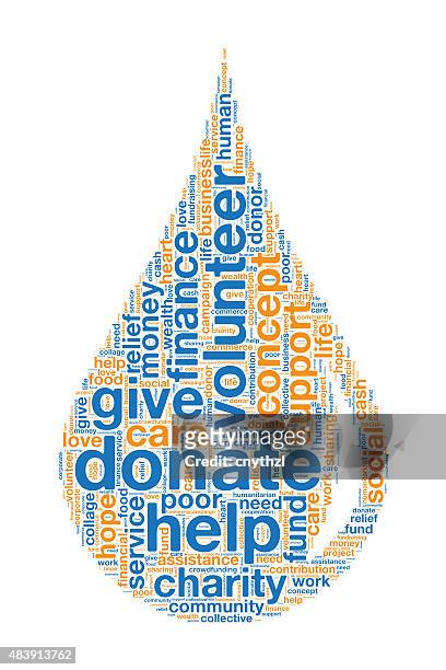 stockillustraties, clipart, cartoons en iconen met donate concept in word tag cloud on white background - gift box tag