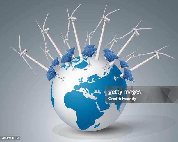 green energy protect the earth - general view stock illustrations