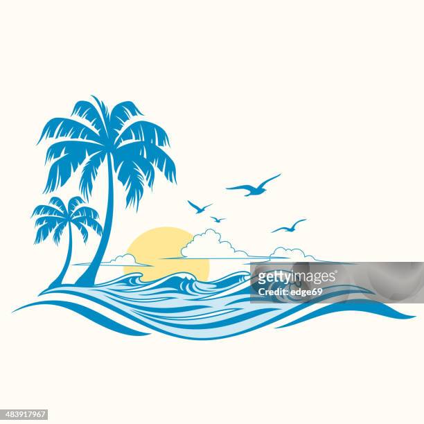 summer background - 棕櫚樹 幅插畫檔、美工圖案、卡通及圖標