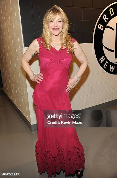 Courtney Love attends the 29th Annual Rock And Roll Hall Of Fame Induction Ceremony at Barclays Center of Brooklyn on April 10, 2014 in New York City.