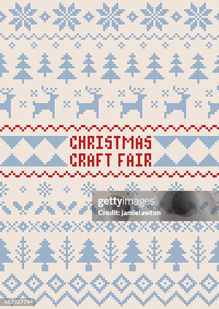 christmas craft fair poster - handmade seamless pattern - 開胸針織衫 幅插畫檔、美工圖案、卡通及圖標