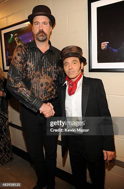 Krist Novoselic and Nils Lofgren attend the 29th Annual Rock And Roll Hall Of Fame Induction Ceremony at Barclays Center of Brooklyn on April 10,...