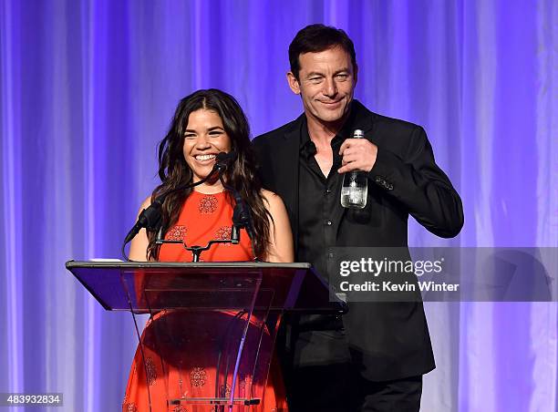 Actors America Ferrera and Jason Isaacs accept grant on behalf of Latin Cinema of LA, Streetlights, California State Summer School for the Arts and...