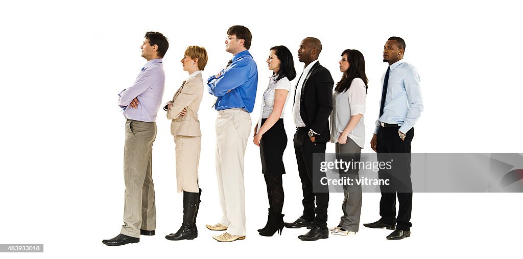 Business group in a row