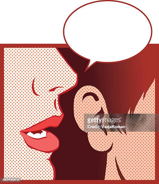 kleine klatsch und zwei frauen-nahaufnahme - ear close up women stock-grafiken, -clipart, -cartoons und -symbole