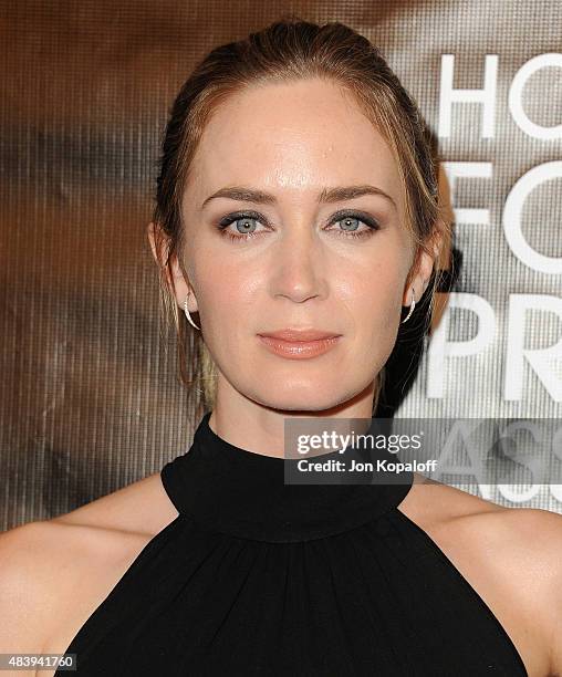 Actress Emily Blunt arrives at Hollywood Foreign Press Association Hosts Annual Grants Banquet at the Beverly Wilshire Four Seasons Hotel on August...