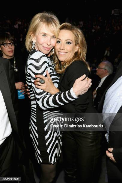 Trudie Styler and Sheryl Crow attend the 29th Annual Rock And Roll Hall Of Fame Induction Ceremony at Barclays Center of Brooklyn on April 10, 2014...