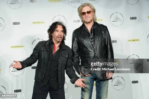 Inductees John Oates and Daryl Hall of Hall and Oates attend the 29th Annual Rock And Roll Hall Of Fame Induction Ceremony at Barclays Center of...