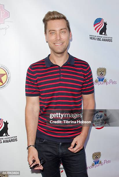 Lance Bass attends Lisa Vanderpump's luncheon benefitting the American Humane Association and the Hero Dog Awards at Pump on August 13, 2015 in West...