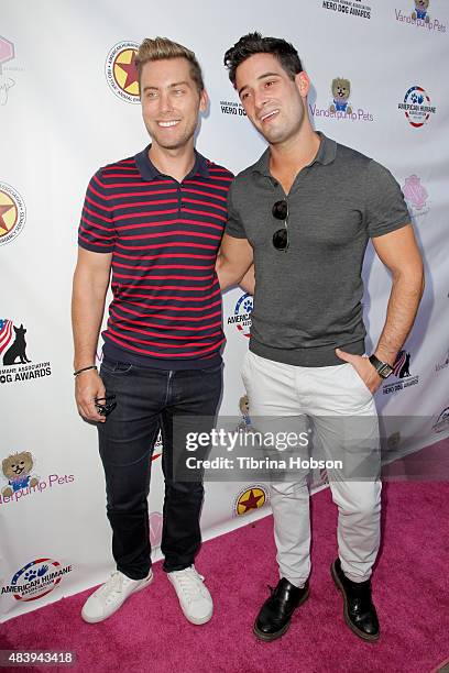 Lance Bass and Michael Turchin attend Lisa Vanderpump's luncheon benefitting the American Humane Association and the Hero Dog Awards at Pump on...