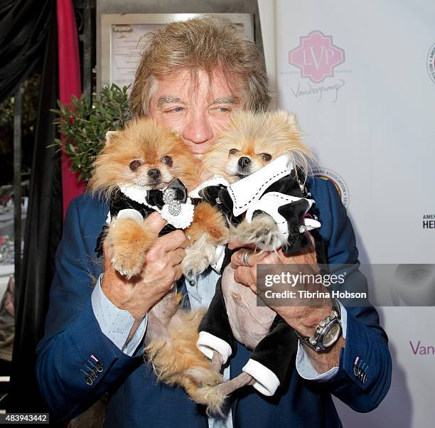 Ken Todd and dogs Giggy and Daddy attend Lisa Vanderpump's luncheon benefitting the American Humane Association and the Hero Dog Awards at Pump on...