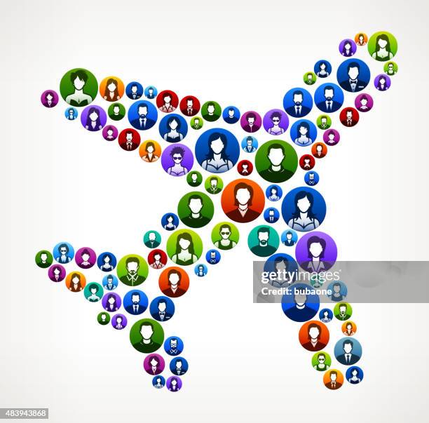 plane people faces community and communication pattern. - mohawk stock illustrations