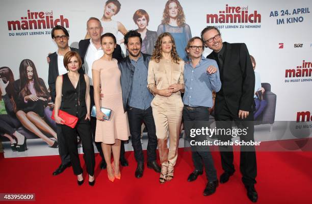 Ilja Haller, Josefine Preuss, Philip Voges, Peri Baumeister, Fahri Yardim, Marie Baeumer, Milan Peschel, Anno Saul attend the premiere of the film...