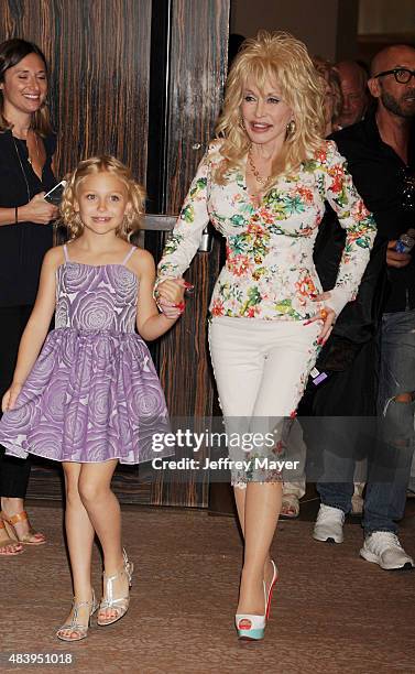 Singer/actress Dolly Parton and actress Alyvia Alyn Lind attend Day 2 of the NBCUniversal press tour 2015 at the Beverly Hilton Hotel on August 13,...