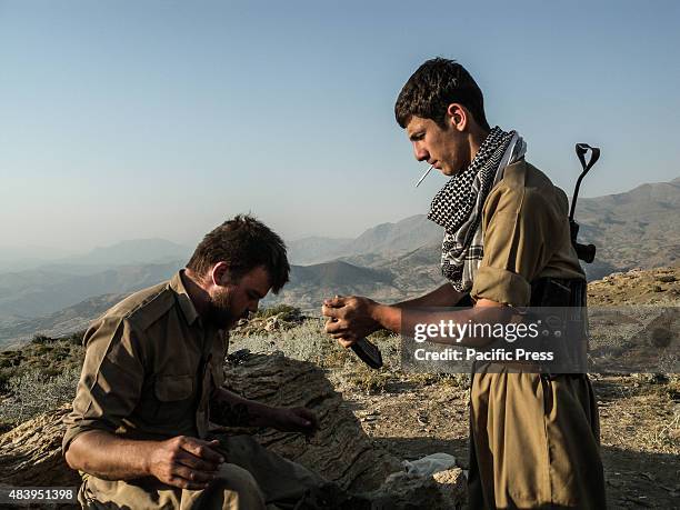 Ryan O'leary , a 28 years old American volunteer member of PDKI during training. He joined as volunteer with PDK-I in the north of Iran at the border...