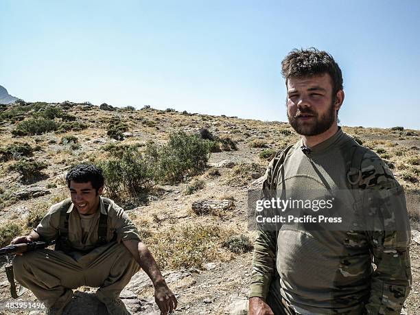 Ryan O'leary , a 28 years old American volunteer member of PDKI with his colleague. He joined as volunteer with PDK-I in the north of Iran at the...