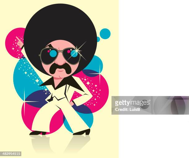 funky mann - disco tanz stock-grafiken, -clipart, -cartoons und -symbole