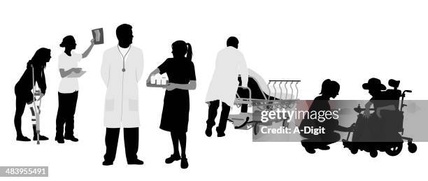 medical patients - hospital orderly stock illustrations