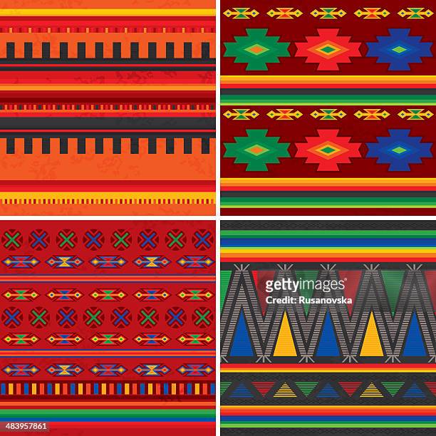 mexican patterns - aztec stock illustrations