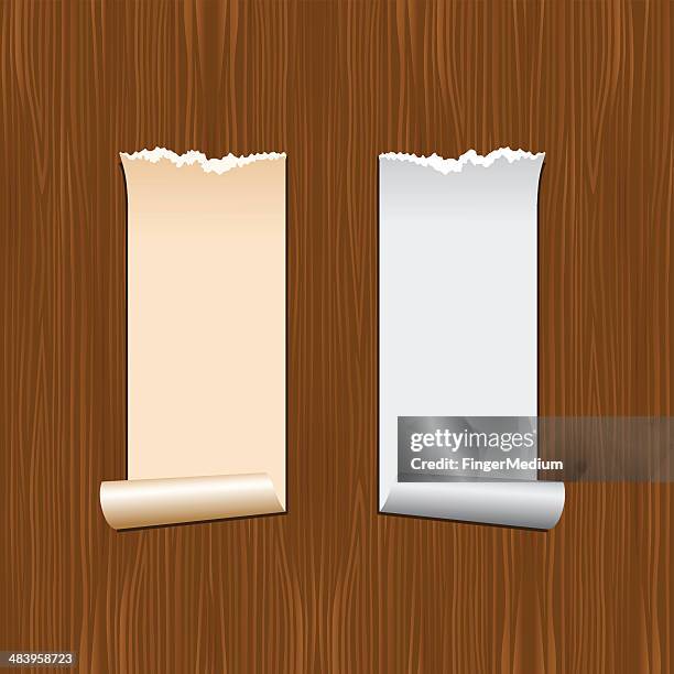 paper roll with wooden texture - scroll paper texture stock illustrations
