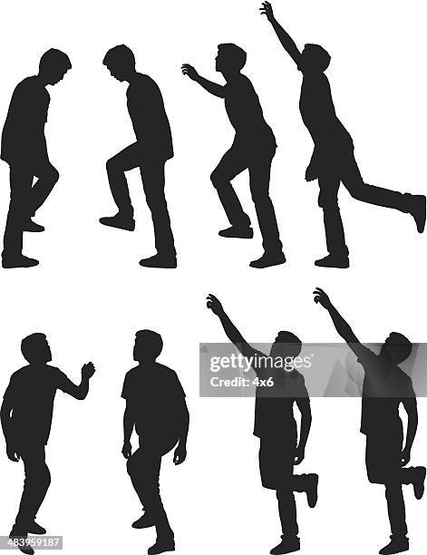 illustrations, cliparts, dessins animés et icônes de plusieurs images de homme faire un pas en avant et atteindre l' - regarder vers le bas