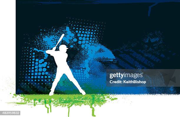 baseball batter background - baseball bat stock illustrations