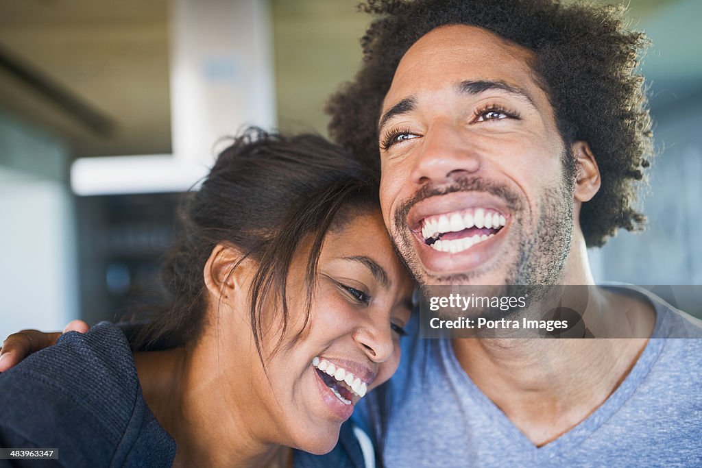 Happy couple having a laugh