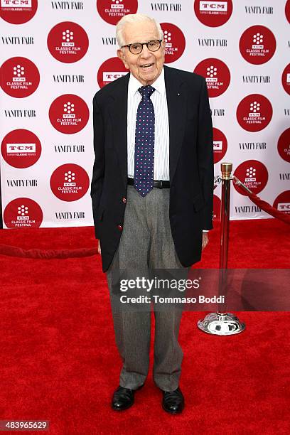 Producer Walter Mirisch attends the 2014 TCM Classic Film Festival opening night gala and world premiere of the restoration of "Oklahoma!" held at...