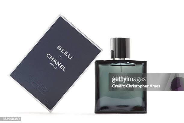 bleu de chanel fragrance for men - chanel boxes stock pictures, royalty-free photos & images