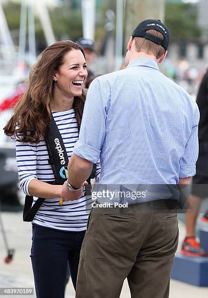 Prince William, Duke of Cambridge and Catherine, Duchess of Cambridge return from sailing where the Duchess and her crew beat Prince William and his...