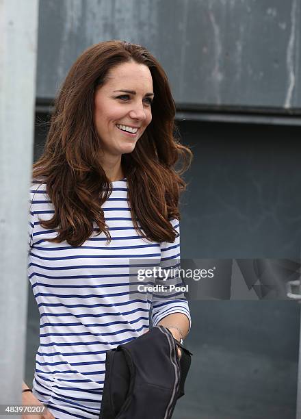 Prince William, Duke of Cambridge and Catherine, Duchess of Cambridge return from sailing where the Duchess and her crew beat Prince William and his...