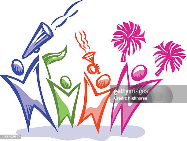 hurray for family - cheerleader stock illustrations