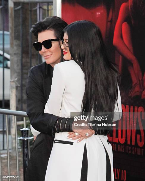 Kris Jenner and Kylie Jenner attend the premiere of 'The Gallows' at Hollywood High School on July 7, 2015 in Los Angeles, California.