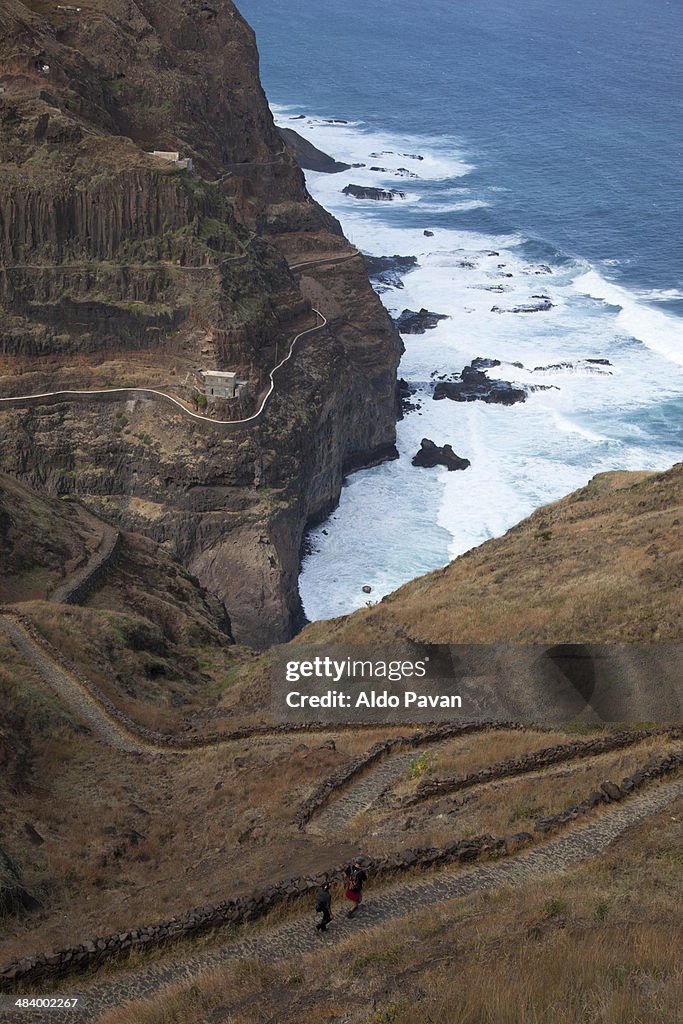 Path along the coast, Sao Antao island, Fontainhas