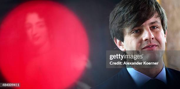 Prince Ernst August of Hanover attends the presentation of the Royal Crown of Hanover at Schloss Marienburg palace on April 11, 2014 in Pattensen,...