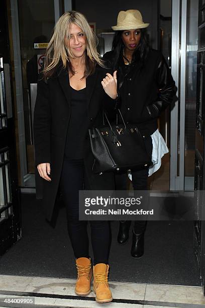Nicole Appleton and Shaznay Lewis of All Saints seen at BBC Radio 2 on April 11, 2014 in London, England.