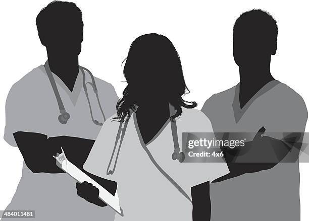ilustraciones, imágenes clip art, dibujos animados e iconos de stock de médico y el paciente - bata de laboratorio