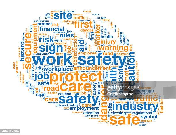 work safety issues and concepts word cloud - health and safety stock illustrations