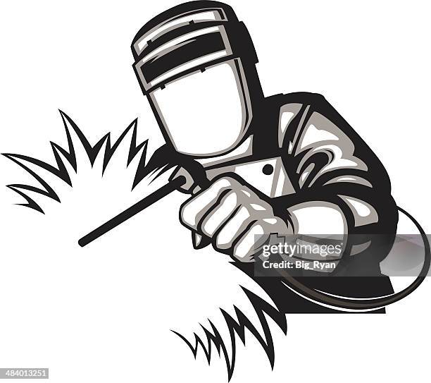 simple welder graphic - metal industry stock illustrations