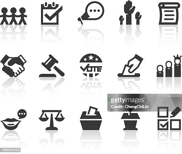 demokratie icons/einfache schwarz-serie - stimmabgabe stock-grafiken, -clipart, -cartoons und -symbole