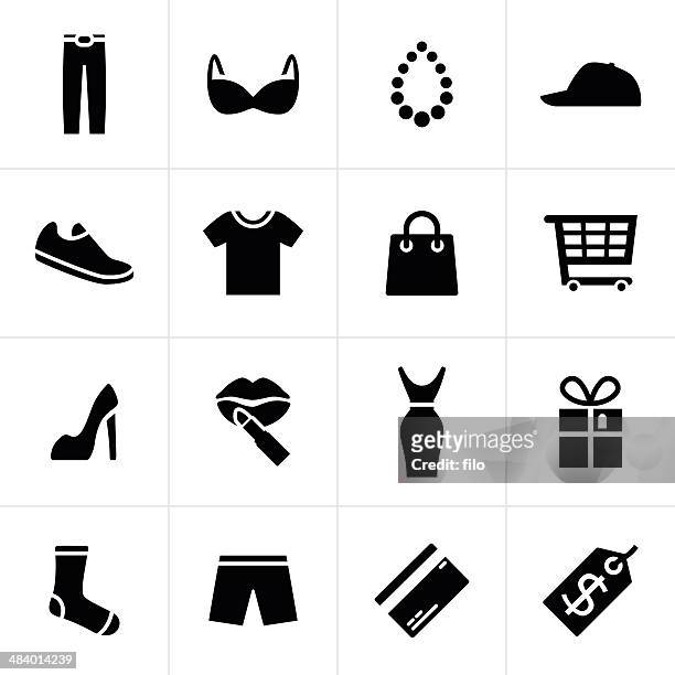stockillustraties, clipart, cartoons en iconen met fashion and shopping icons - fashion