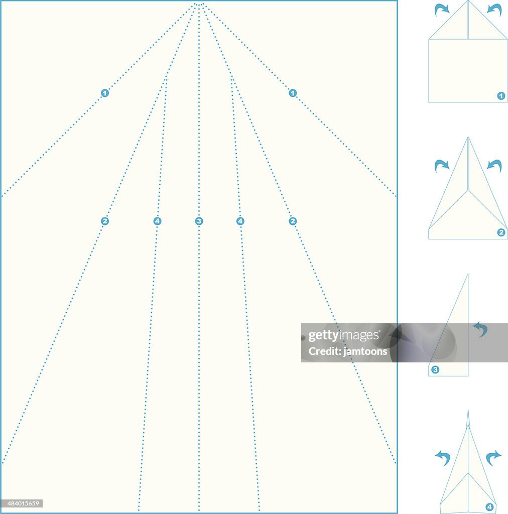 Papierflugzeug falten Anweisungen