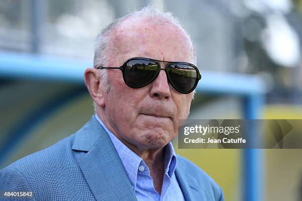 Founder of Kering and owner of Stade Rennais Francois Pinault attends the friendly match between Stade Rennais and Stade Brestois at Stade...