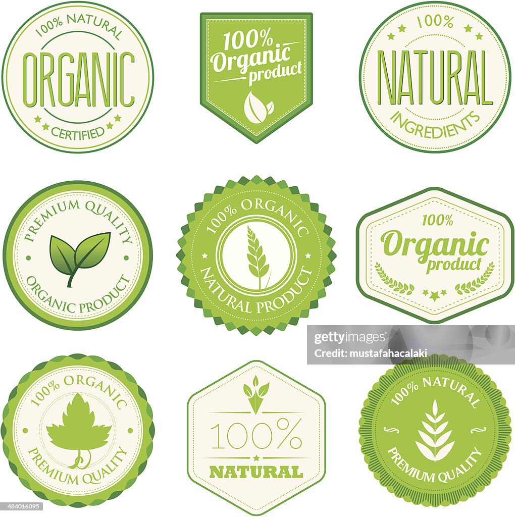 Organic product badges
