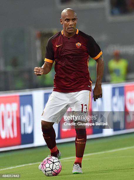 Maicon of AS Roma in action during the pre-season friendly match between AS Roma and Sevilla FC at Olimpico Stadium on August 14, 2015 in Rome, Italy.