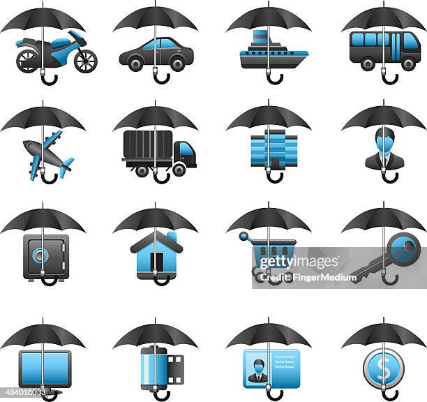 insurance icon set - planes   2013 film stock illustrations