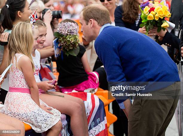Prince William, Duke of Cambridge meets wellwishers after sailing during their visit to Auckland Harbour on April 11, 2014 in Auckland, New Zealand....