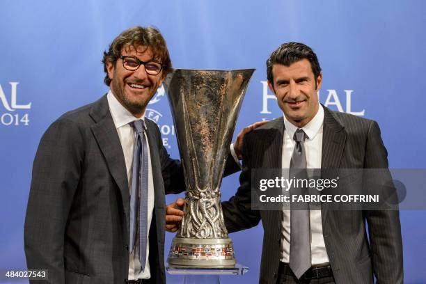 Former Italian international football player and ambassador for the Europa League final in Turin, Ciro Ferrara , and former Portuguese international...